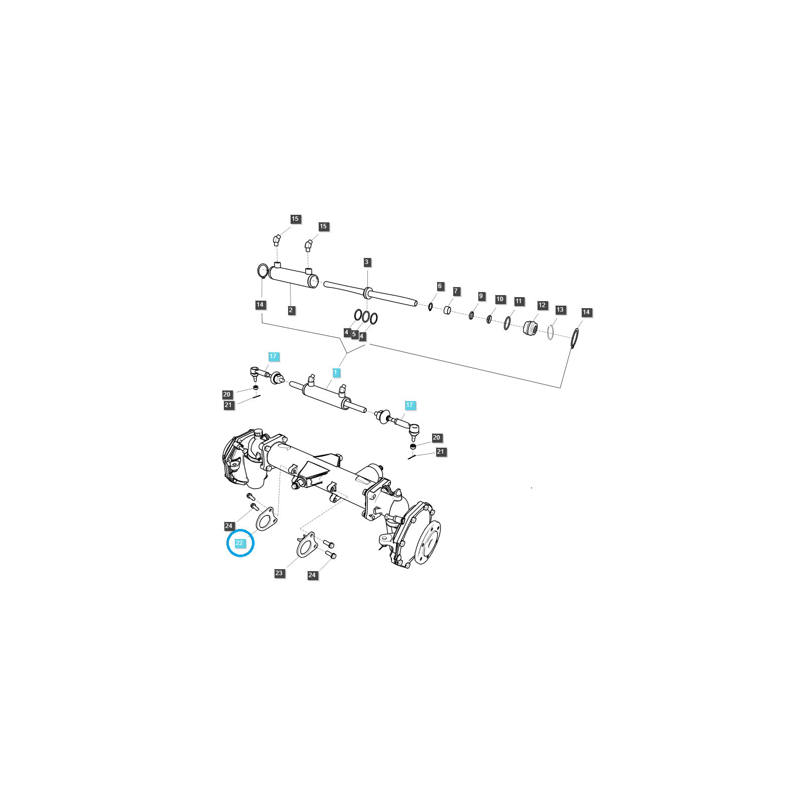 Držák pravé přední nápravy / Traktor TRG400 / Ls 40195037
