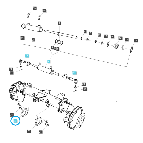 Right Front Axle Bracket / TRG400 / Ls Tractor 40195037