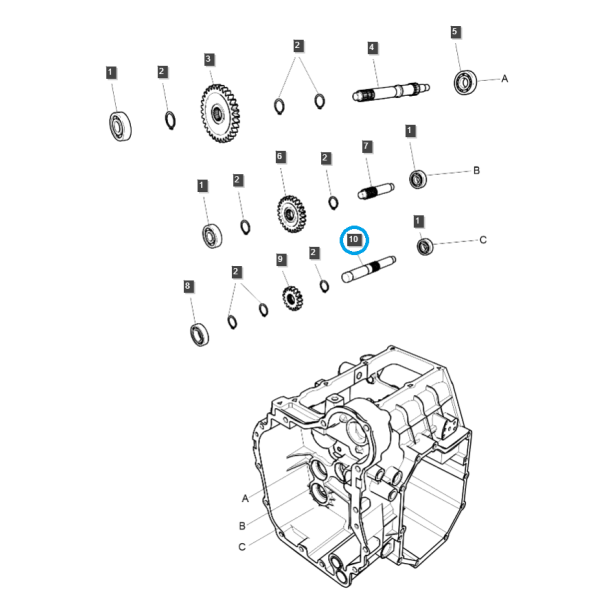 Stredový hriadeľ PTO/PTO / TRG287 / Ls Traktor 40196985