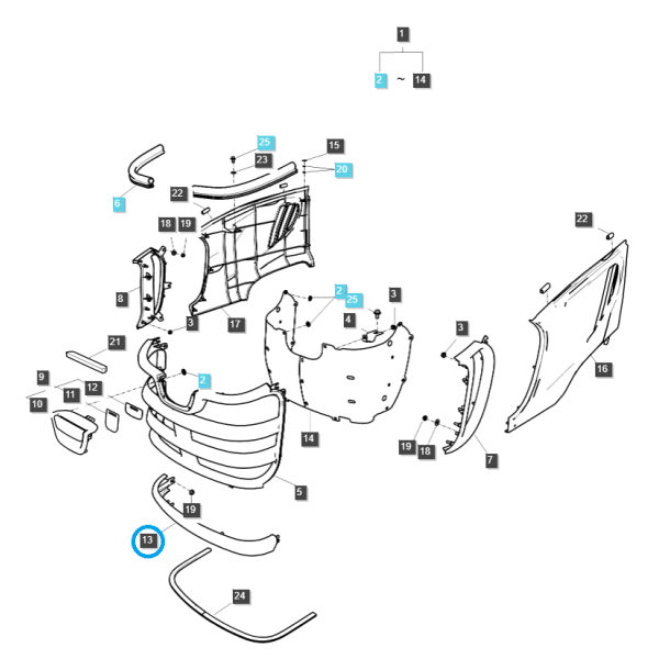 Factice / partie inférieure du gril / LS XJ25 / G830 / LS Tractor / no.