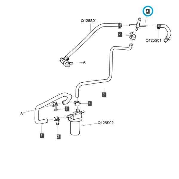 Fuel Line Quad / TRG100 / LS Tractor / No. 40217450