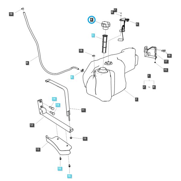 Bouchon de réservoir / TRG040 / Tracteur LS / n° 40277904