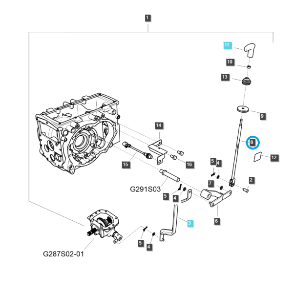 Zapfwellen-/Zapfwellenschalthebel / TRG293 / Ls Traktor 40240207