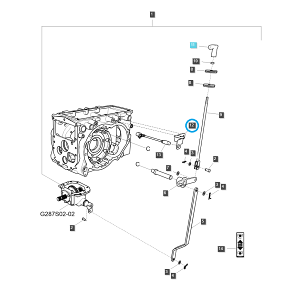 Konzola radiacej páky PTO/PTO / TRG750 / Traktor LS / č. 40439895