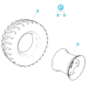 Rueda izquierda 26x12-12 / G490 / Ls Tractor 40449843, 40387905, 40338112