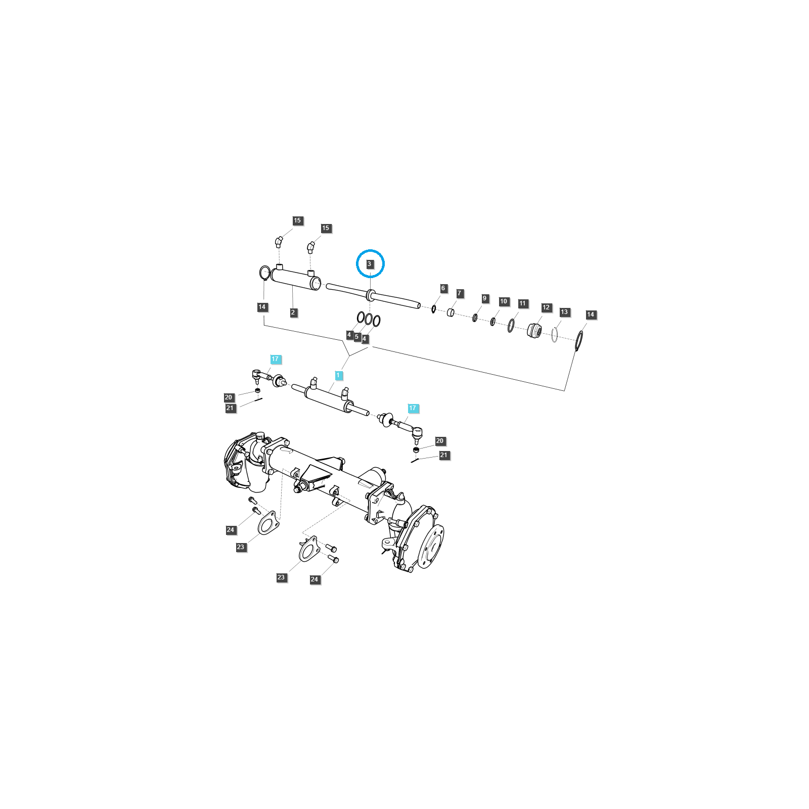 Táhlo válce řízení / TRG630 / Traktor LS / Č. 40249732