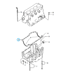 Oil pan gasket / LS Tractor / LS R41 / LS U43 / LS U50 / LS U60 / EGQ145 / no. 40006842