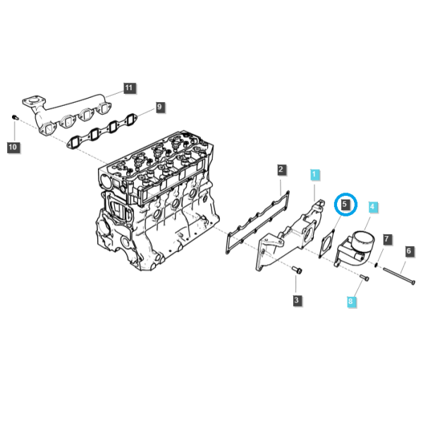 Těsnění sacího kolena / EGQ160 / LS Tractor / č. 40006912