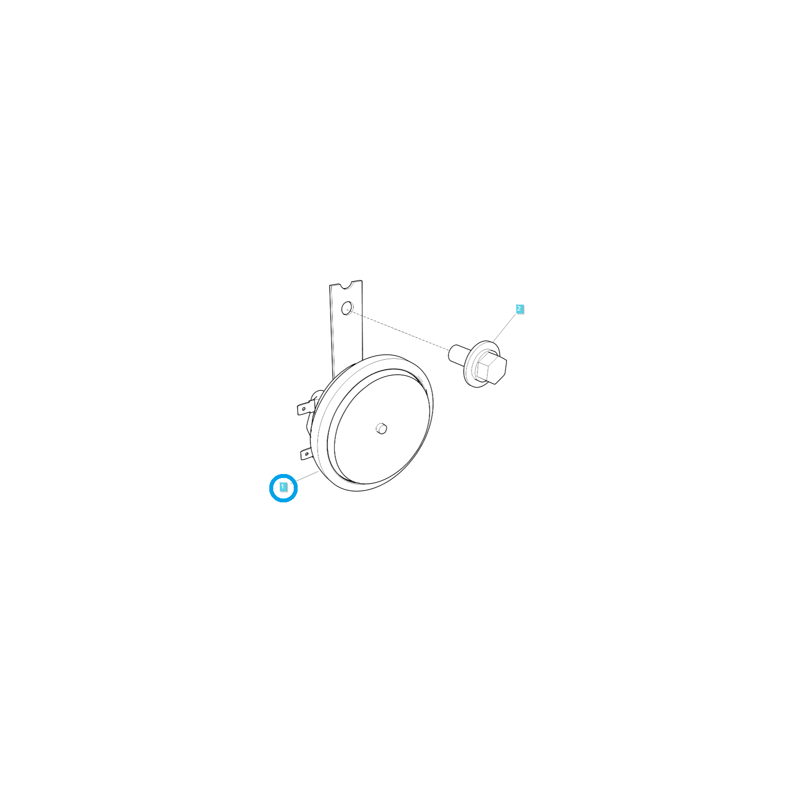 Klakson / 12V / 3.5A / 110dB / LS XJ 25 / TRG750 / 40318672 / 40007045 | Traktor.com.pl