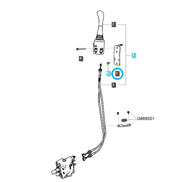 Uchwyt dźwigni / joysticka rozdzielacza hydraulicznego / TRG822 / LS Tractor / nr 40255611