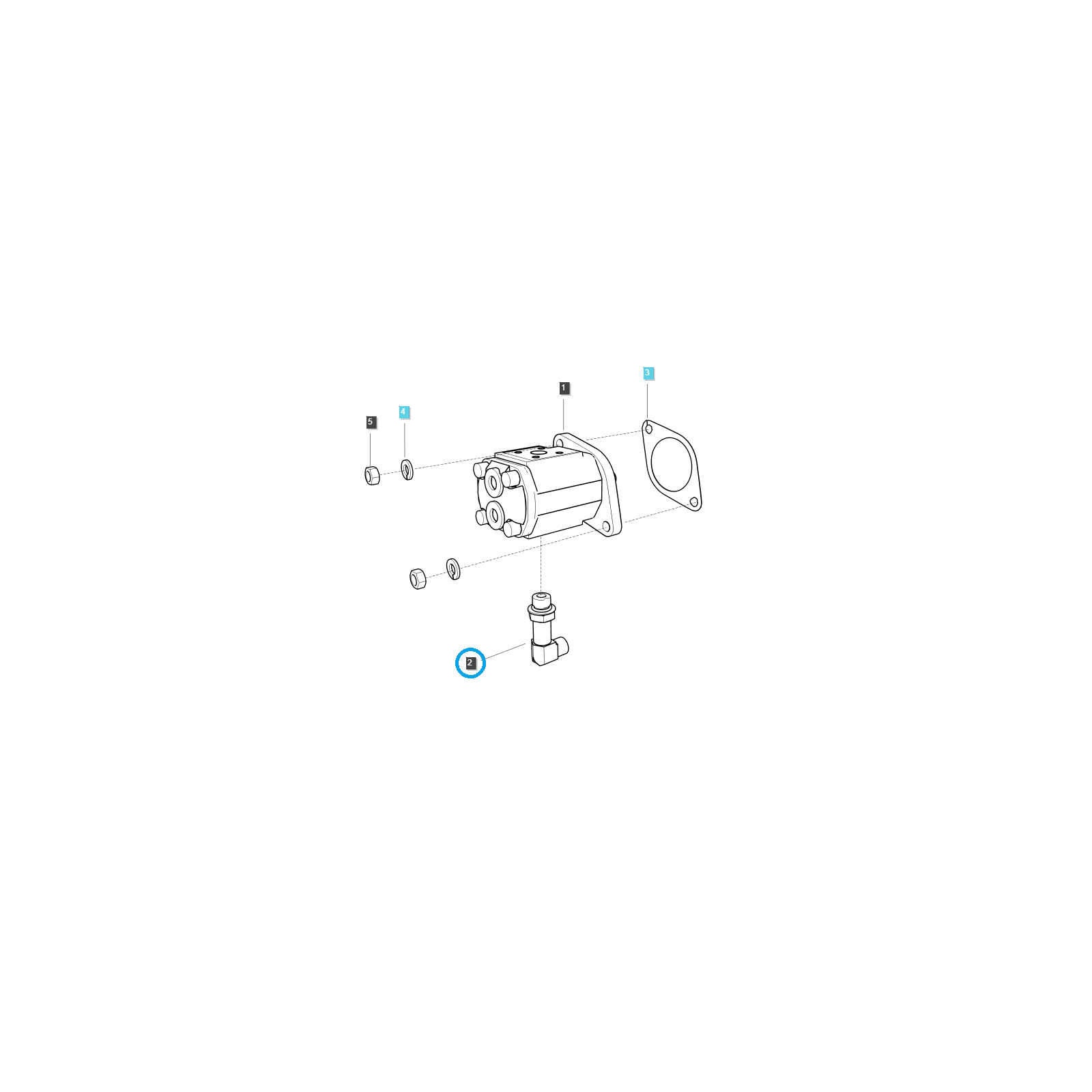 Winkelverbinder Servopumpe 3/8 / TRG630 / LS Traktor / Nr. 40318956