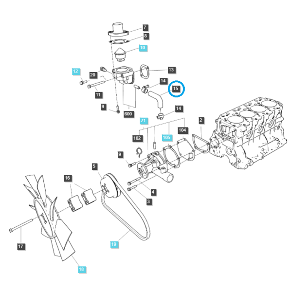 Wąż układu chłodzenia / EGQ135 / LS Tractor / nr 40007374