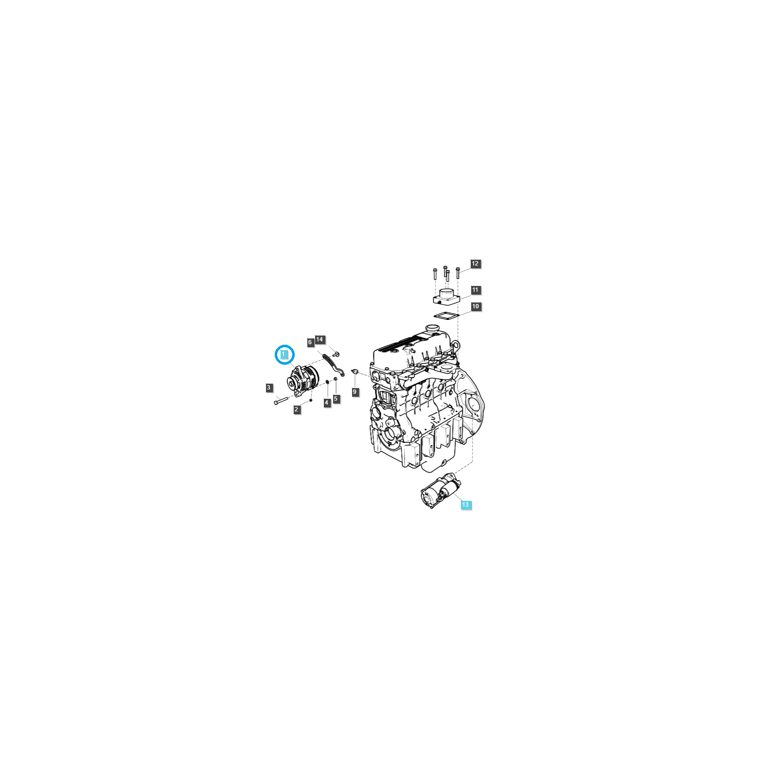 Alternador / 12V, 50A / EGQ175 / LS Tractor / no 40332675