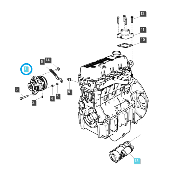 Alternator / 12V, 50A / EGQ175 / LS Tractor / nr 40332675