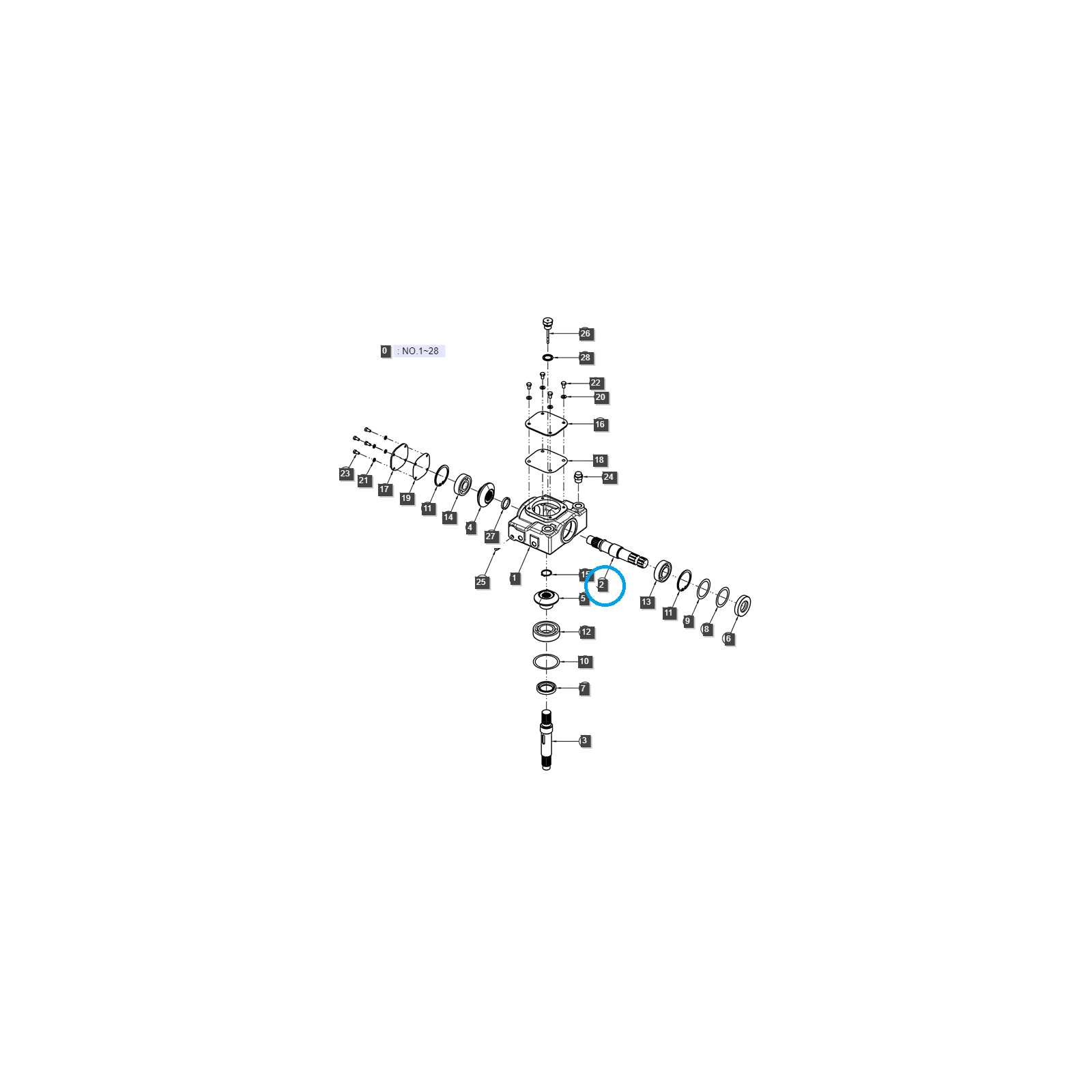 Vstupní hřídel sekačky / Ls traktoru 40428043
