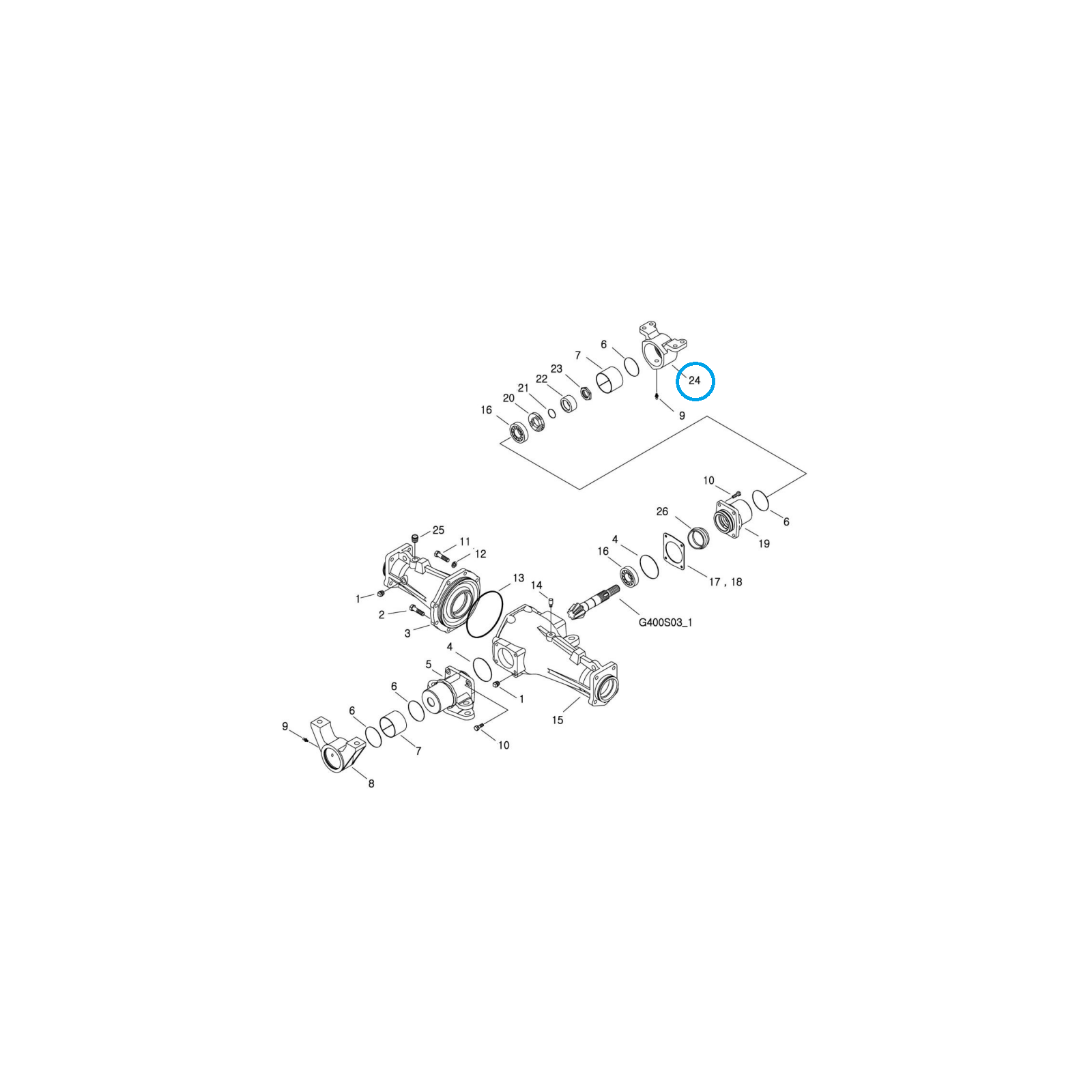 Front Axle Bracket / Holder / TRG400 / LS Tractor / No. 40009435