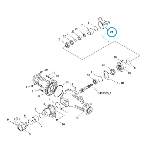 Držák přední nápravy / Konzola / TRG400 / Traktor LS / Č. 40009435