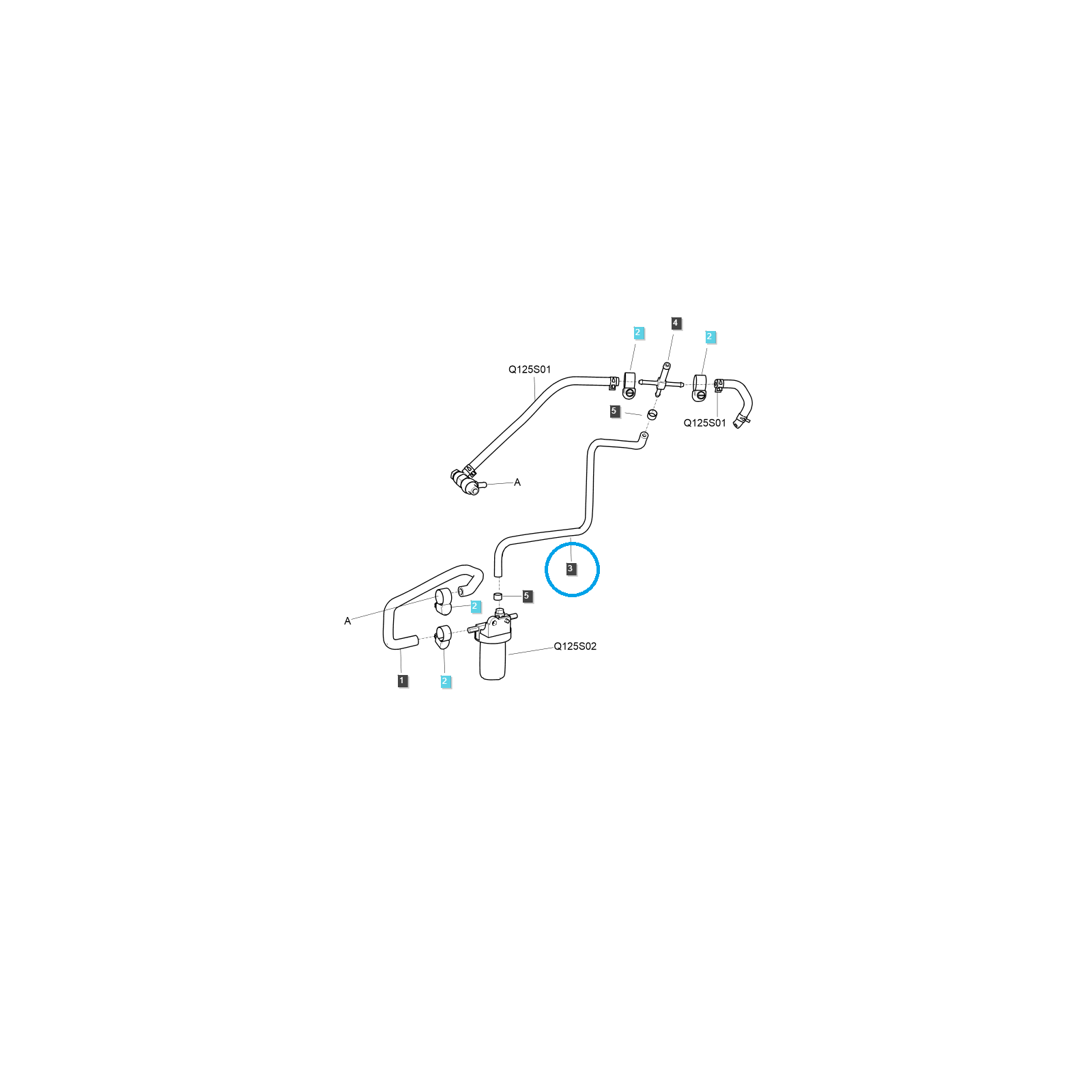 Kraftstofffilterschlauch / TRG040 / LS Traktor / Nr. 40235053