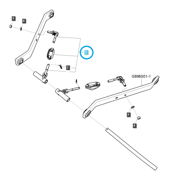 Chaîne, stabilisateur, attelage trois points de tension d'élingue / TRG896 / LS Tractor 40441677