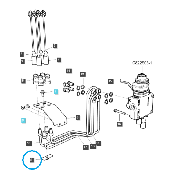 Soporte cable cargador/TRG822/LS Tractor 40340383