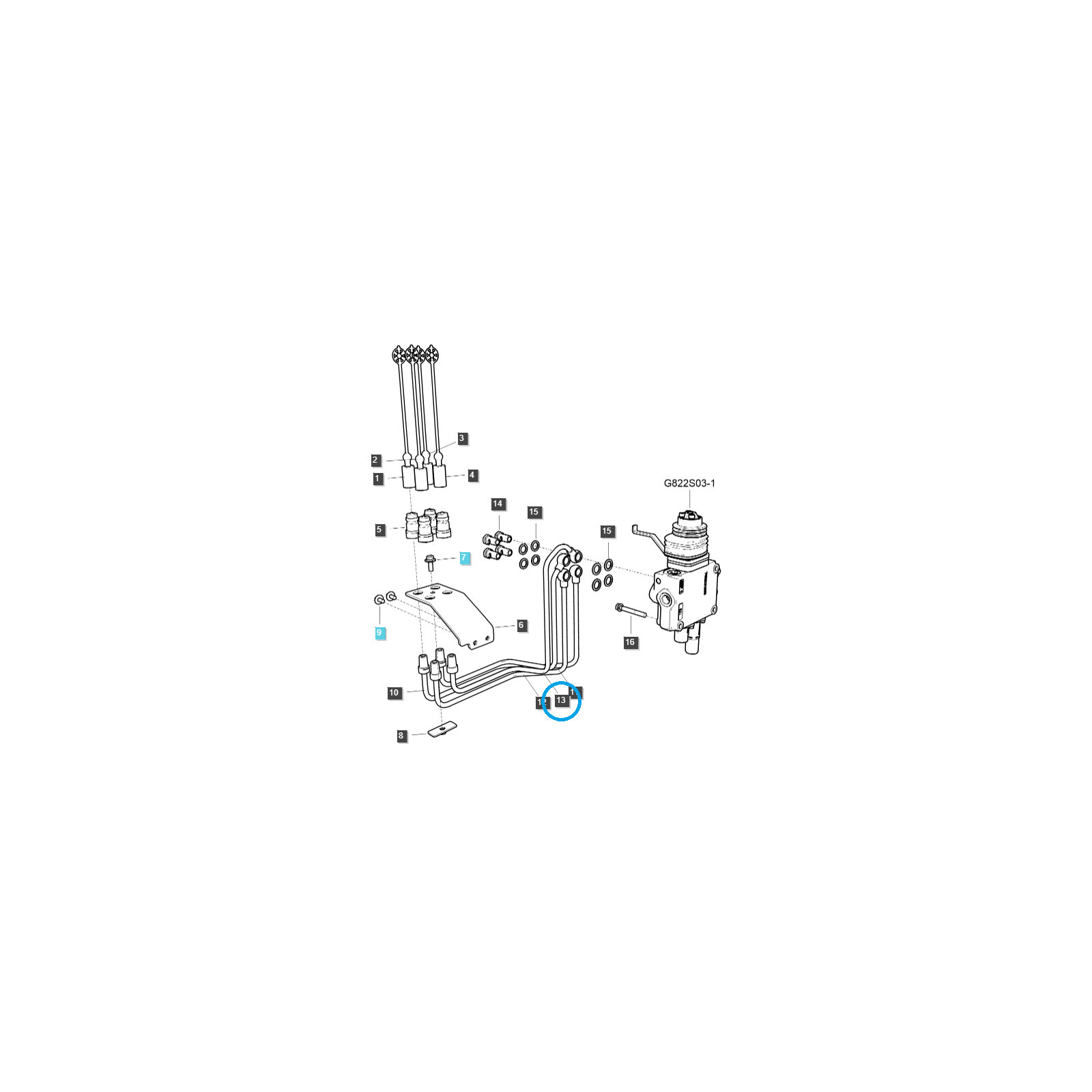 Przewód hydrauliczny / TRG822 / LS Tractor / nr 40337149 | Traktor.com.pl