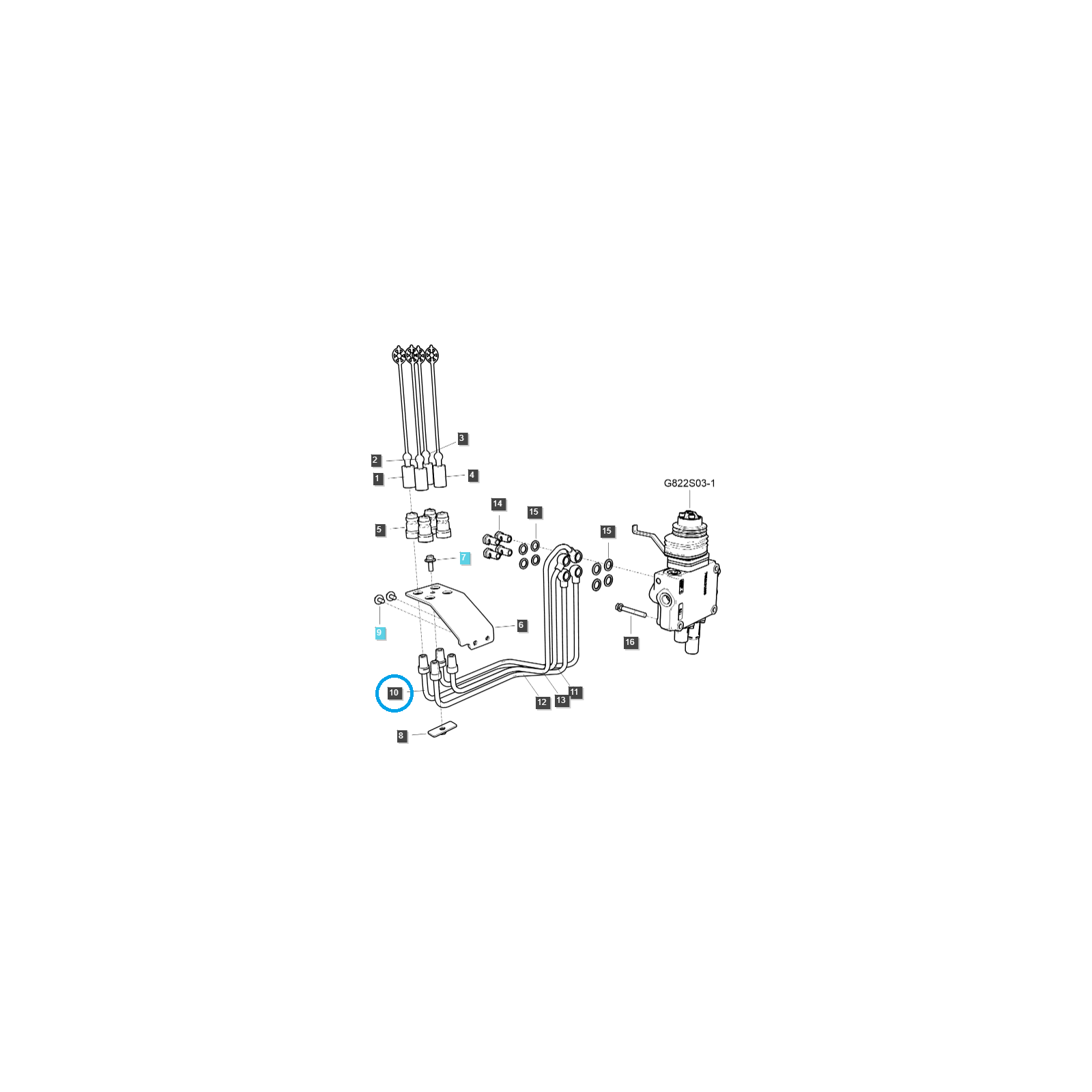 Hydraulická hadice / TRG822 / Traktor LS / č. 40337148