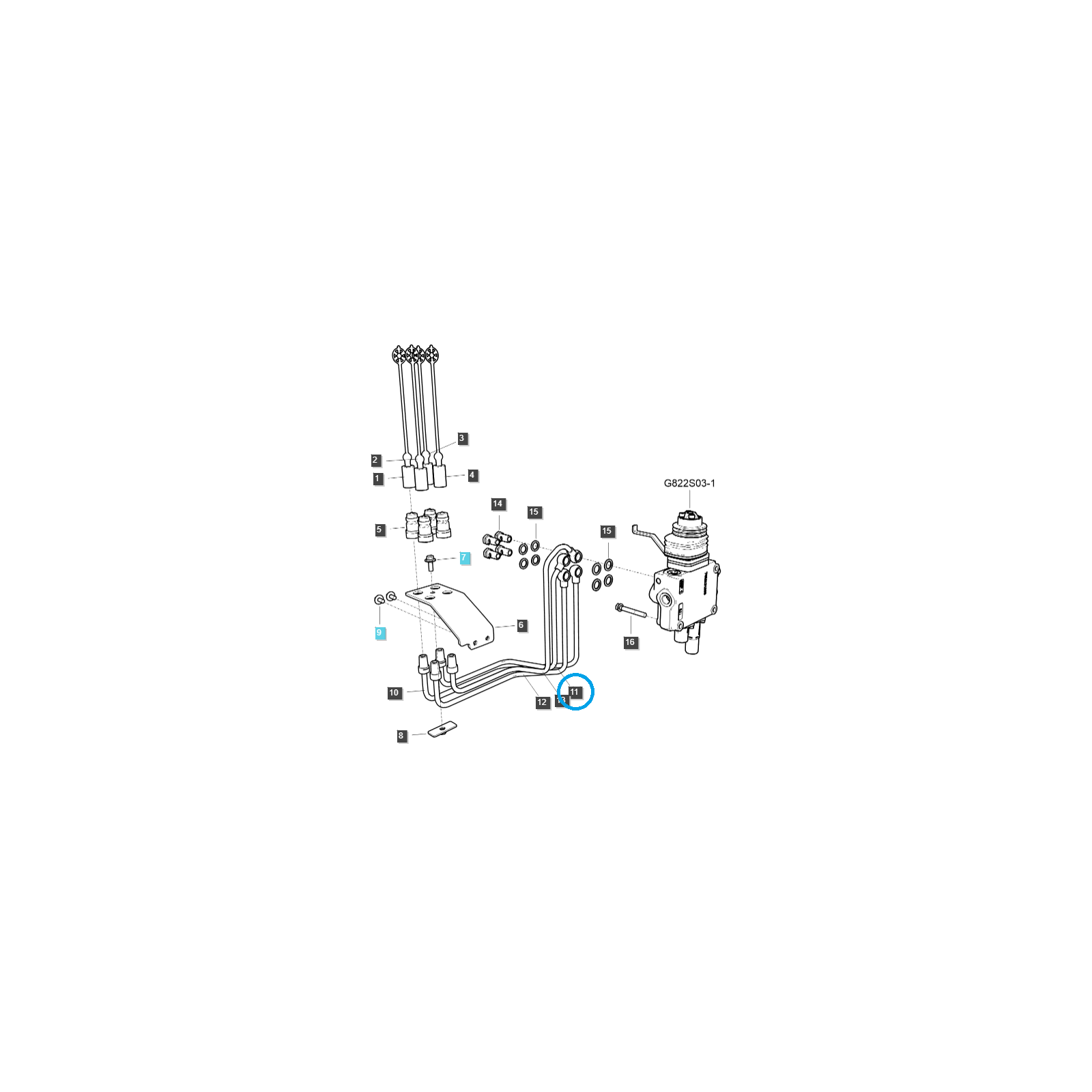 Hydraulická hadica / TRG822 / Traktor LS / č. 40337145