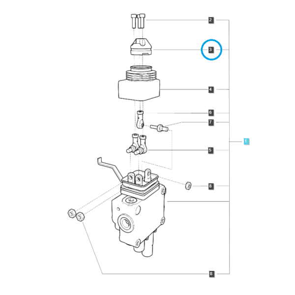 Ventil nakladače / BOSS-LOADER VALVE-MT1 / TRG822 / Traktor LS / č. 40438702