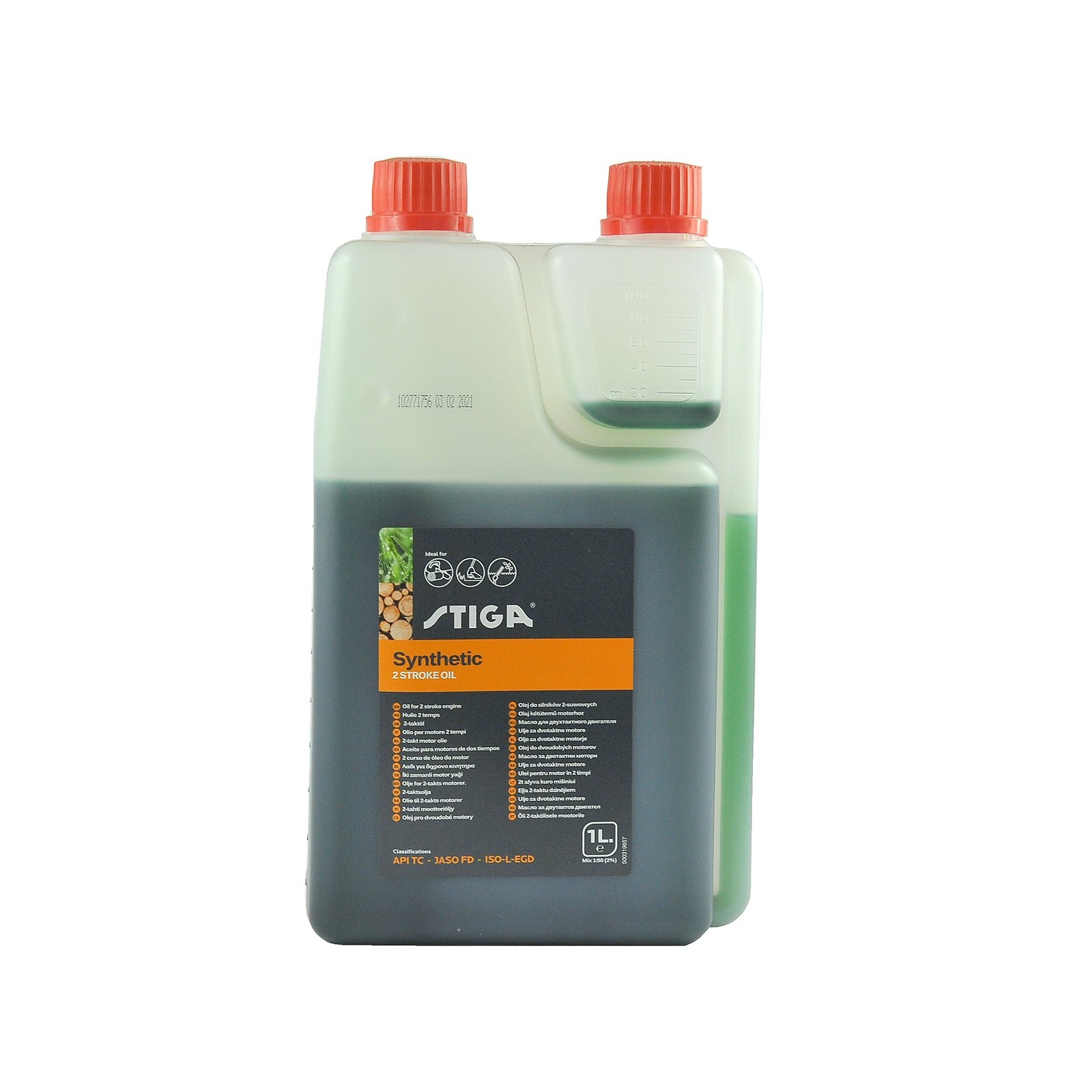 Huile pour moteurs 2 temps / Stiga Synthétique 2T / API TC / JASO FD / 1L / 1111-9230-01