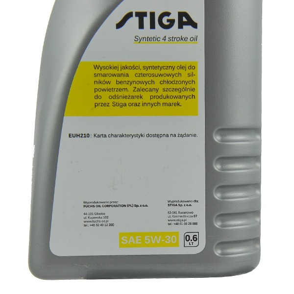 Aceite para motores de 4 tiempos / Stiga / 0.6L / 10W-30 / API SL/CF / 99-1102