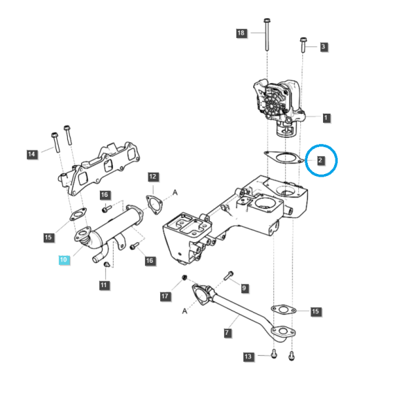 Joint métallique pour tracteur EGR / EGQ200 / Ls 40446190