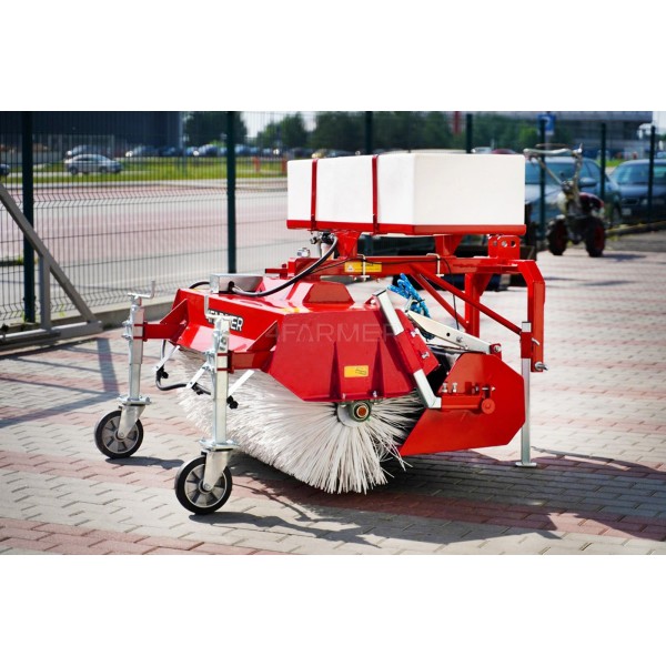 Zamiatarka 150 cm do traktora z koszem i pojemnikiem nawadniającym 4FARMER | Traktor.com.pl