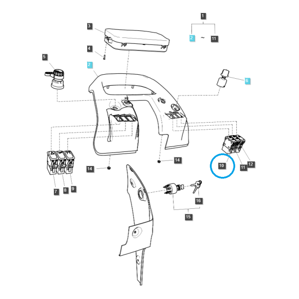 PTO mode button / switch / TRG750 / LS Tractor / no. 40308089