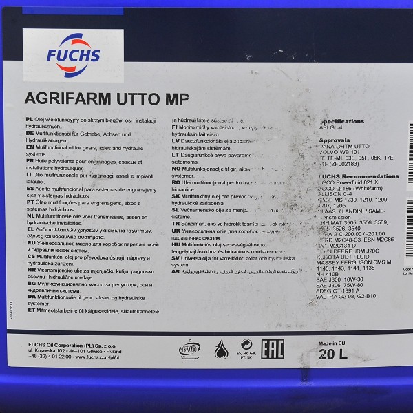 Fuchs Agrifarm UTTO MP, Aceite para engranajes, aceite hidráulico
