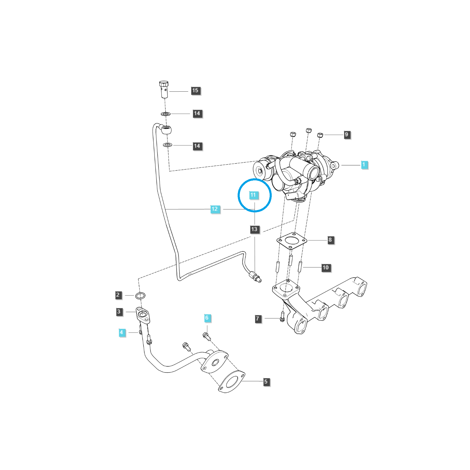 Vedenie mazania turbodúchadla / TRG823 / LS Traktor / č
