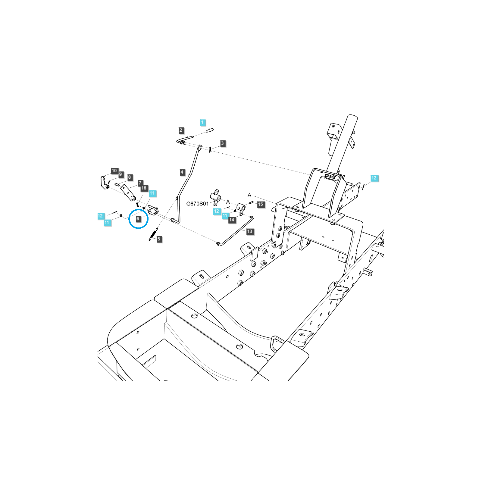 Bras, support de levier de régulateur de vitesse / TRG292 / Ls Tractor 40285271