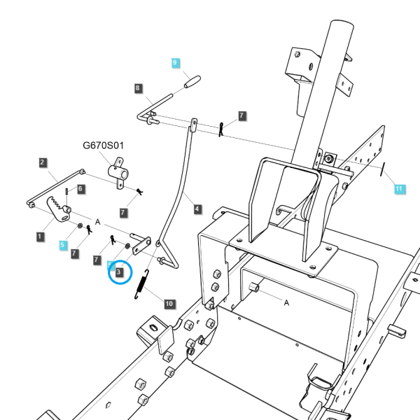 Bras, support de levier de régulateur de vitesse / TRG292 / Ls Tractor 40195516