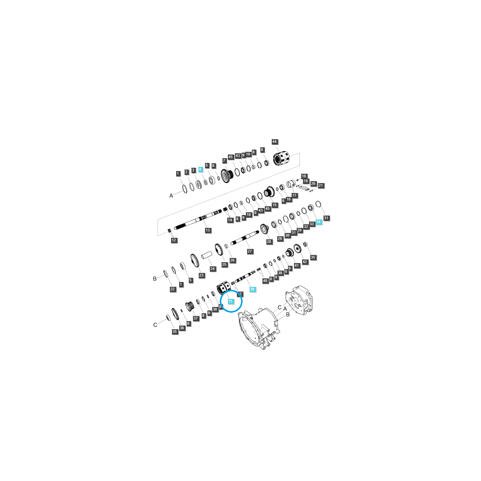 Embrayage d'inverseur de marche / TRG281 / Tracteur LS / N° 40214674