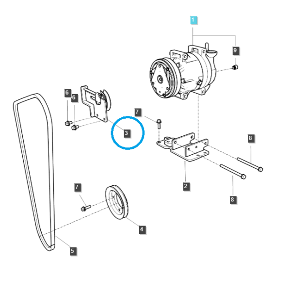 Pulley Tensioner Bracket / TRG865 / LS Tractor 40283645