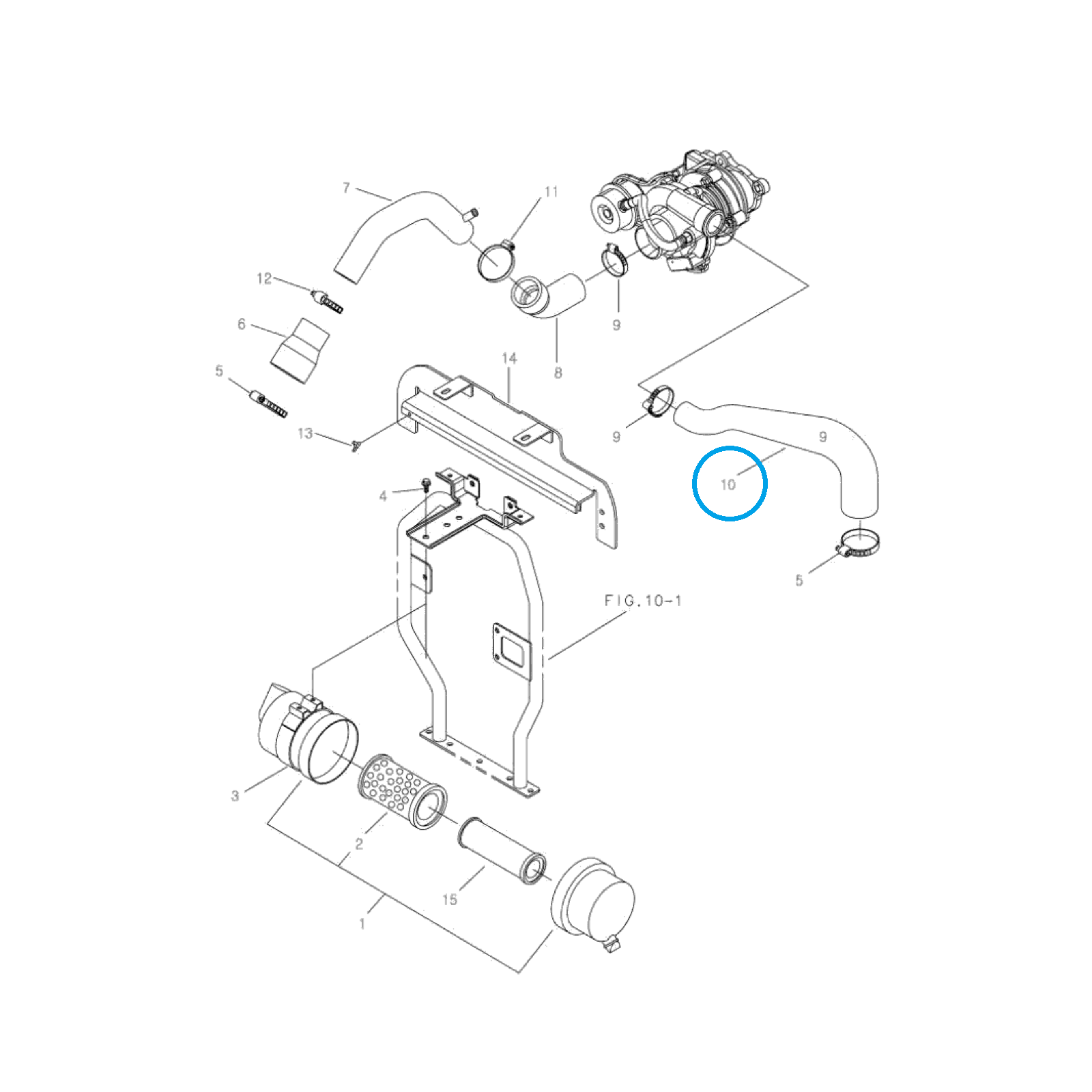 Tuyau / Admission d'air / TRG190 / Tracteur LS / N° 40007249