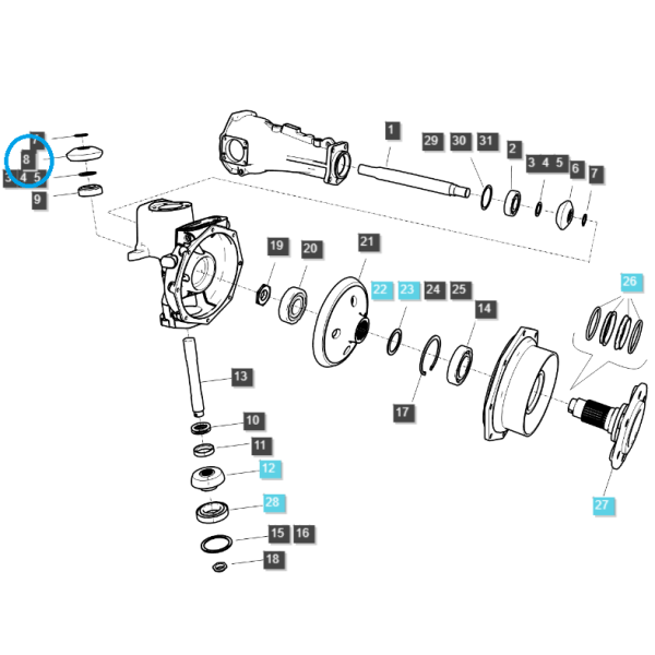 Kettenrad, Kegelrad 15T / TRG400 / Ls Traktor 40347941