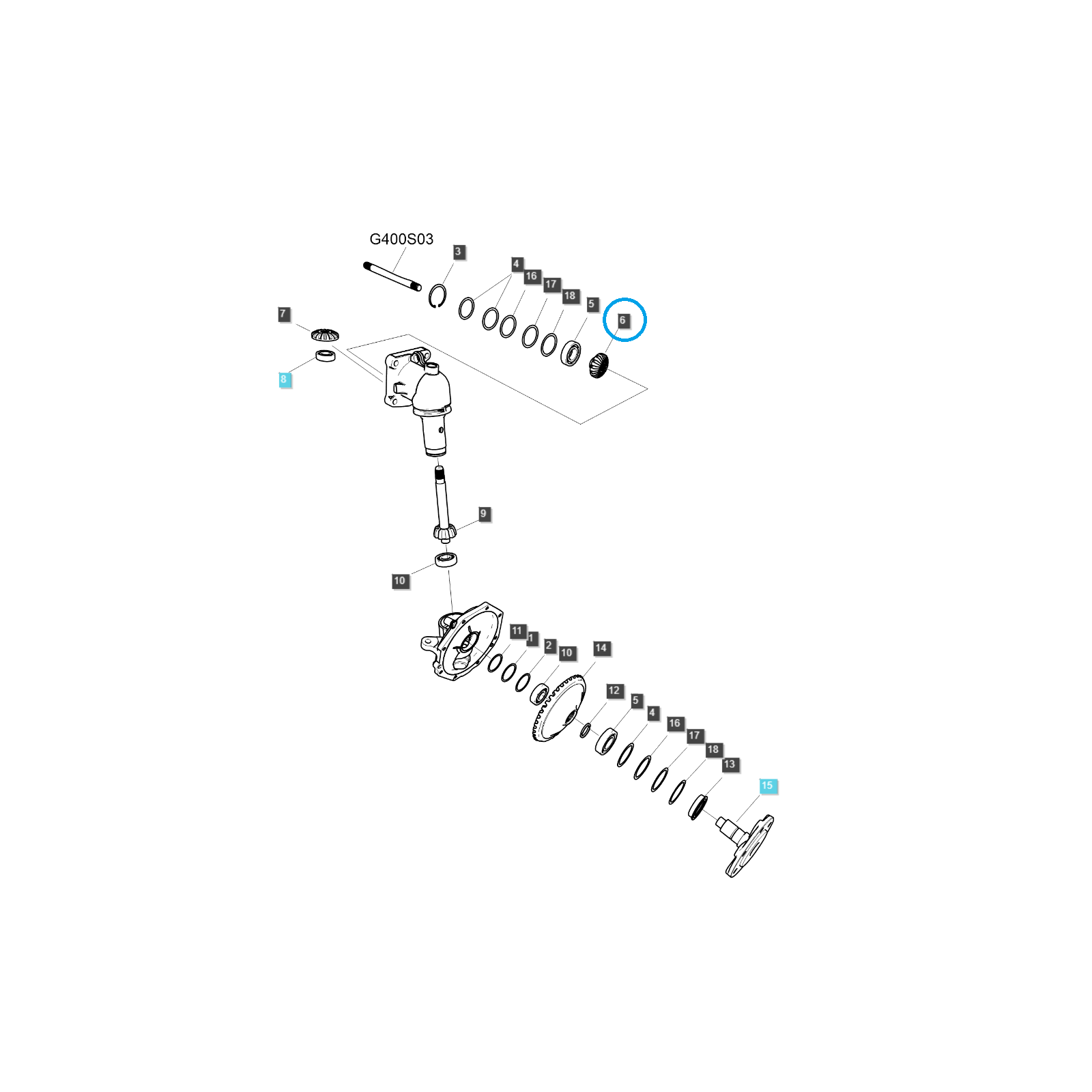 Řetězové kolo, kuželové kolo 13T / TRG400 / LS Traktor 40195029