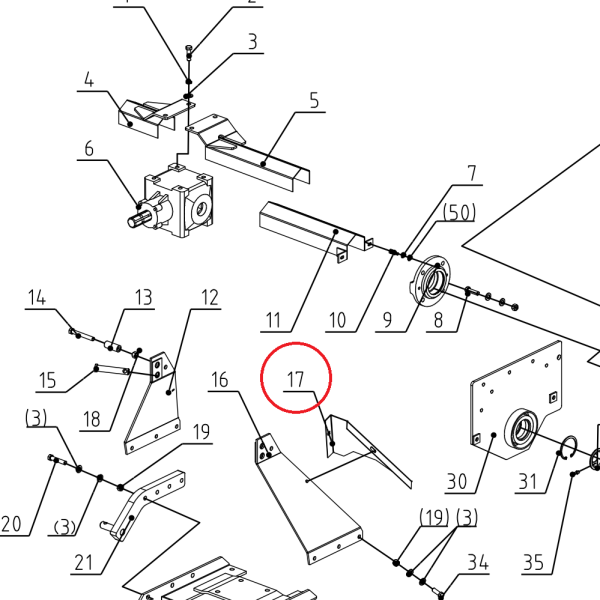 Aufhängung für den 335-mm-Arm der SB-Trennfräse