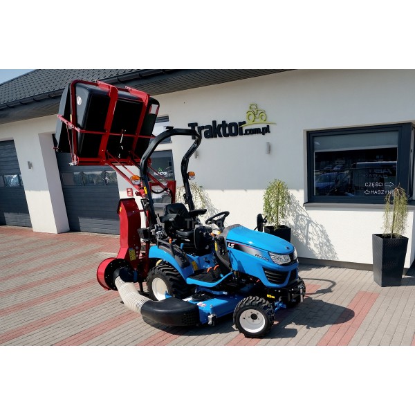 LS Traktor MT1.25 se sekačkou na trávu s košem a průmyslovými pneumatikami