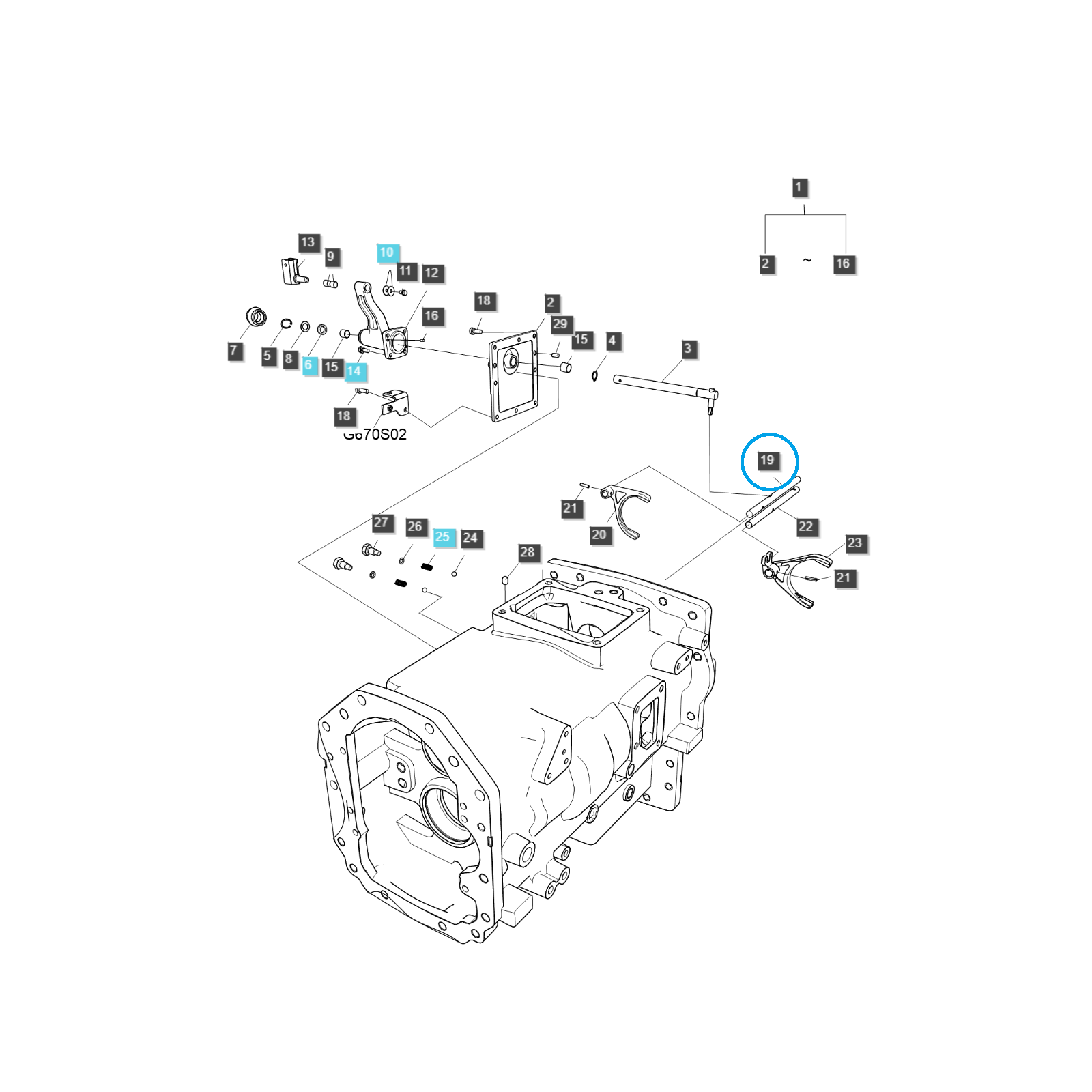 Getriebeschaltwelle (3-4) / TRG290 / Ls Traktor 40257959