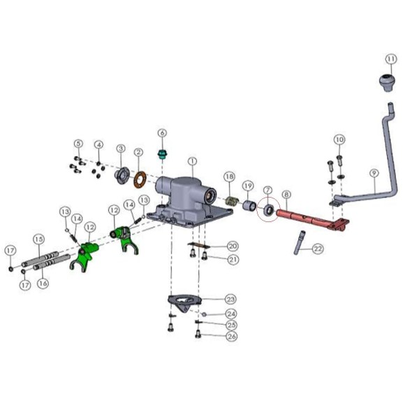 Tesnenie hriadeľa, radiaca tyč, tesnenie páky, VST Fieldtrac MT270, VST MT270, 270702016X0