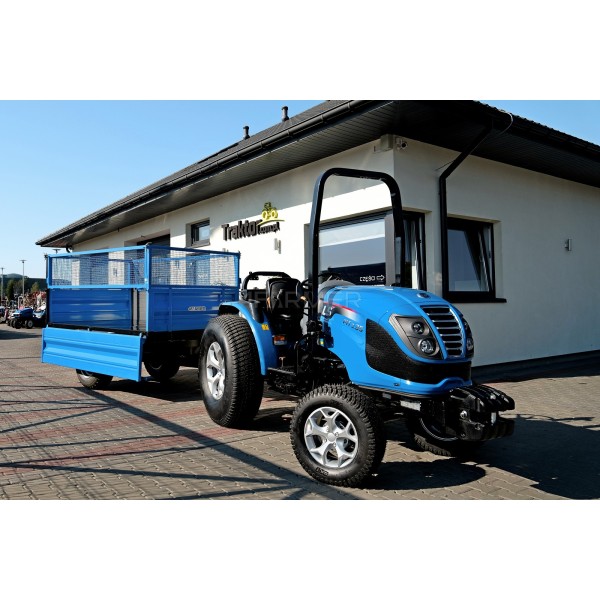 Przyczepa rolnicza jednoosiowa 2.5T z kiprem i nadstawkami z siatki 4FARMER | Traktor.com.pl