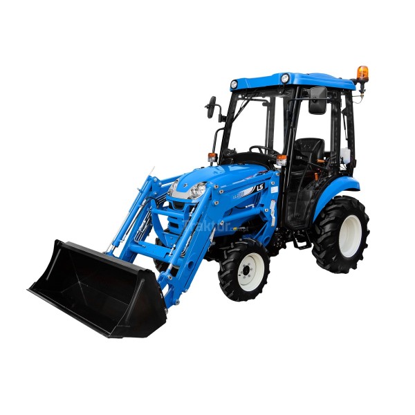 LS Traktor XJ25 MEC s kabínou a čelným nakladačom