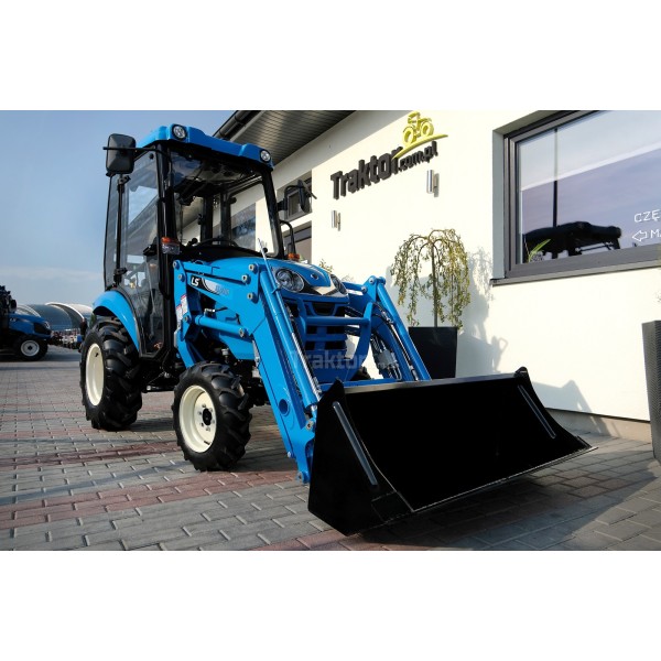 LS Traktor XJ25 MEC s kabínou a čelným nakladačom