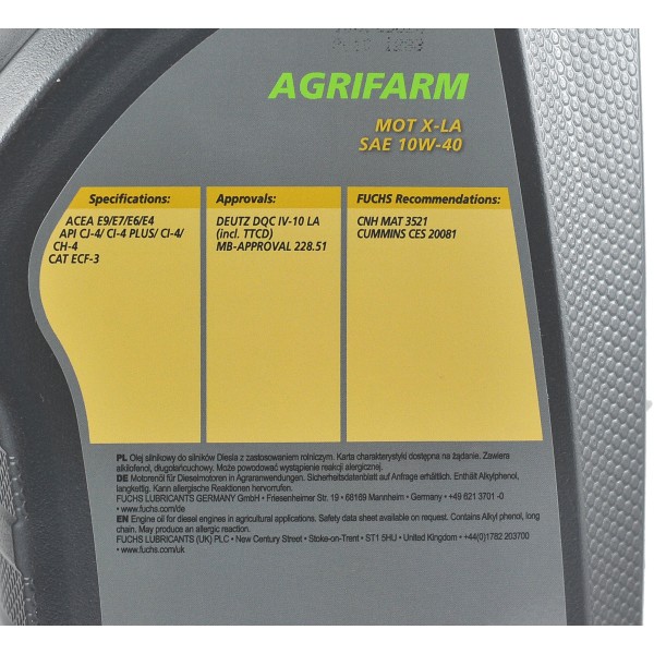 Motorový olej Fuchs Agrifarm MOT X-LA 10W40
